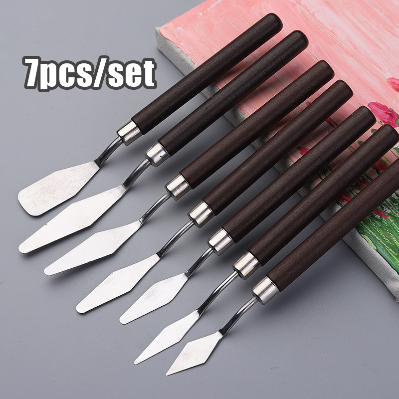 

Palette Knife 7 Pcs set Pisau Palet Lukis Spatula Lukis Artist Painting Cake Frosting Knife