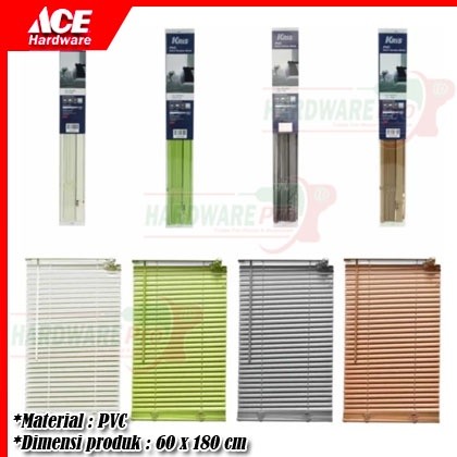 SHAFFSHOP Tirai Gulung Jendela PVC 60 cm x 180 cm Venetian Blind Kerei Gorden Kris Forhom Original A