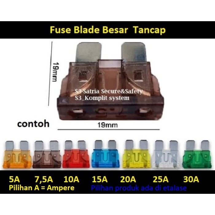 Besar Blade Fuse 15A tancep sekring mobil motor 15 A tancap