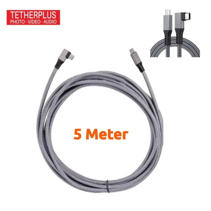 [New Arrival]PROMO Tetherplus USB 3.2 5Gbps Type A to Type C L shape Ver. - C-C 5Meter