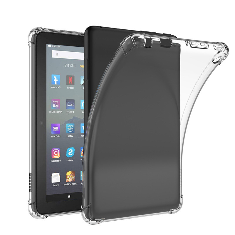 Silicon Case For Amazon Kindle Fire 7 2022 12th Generation fire7 7.0'' Clear Transparent Soft TPU Ba
