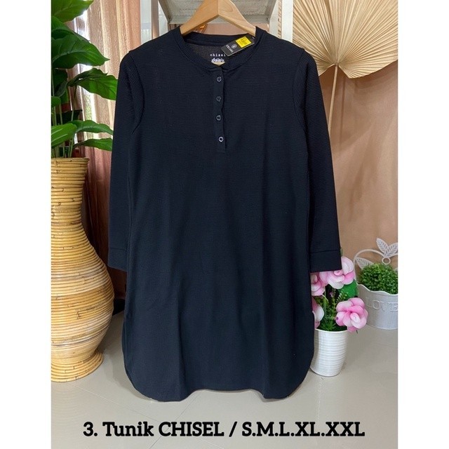 SALE - Long Tunik - TUNIK PHENOMENAL / CHISEL BRANDED / Tunik Busui frienly - Hitam, L