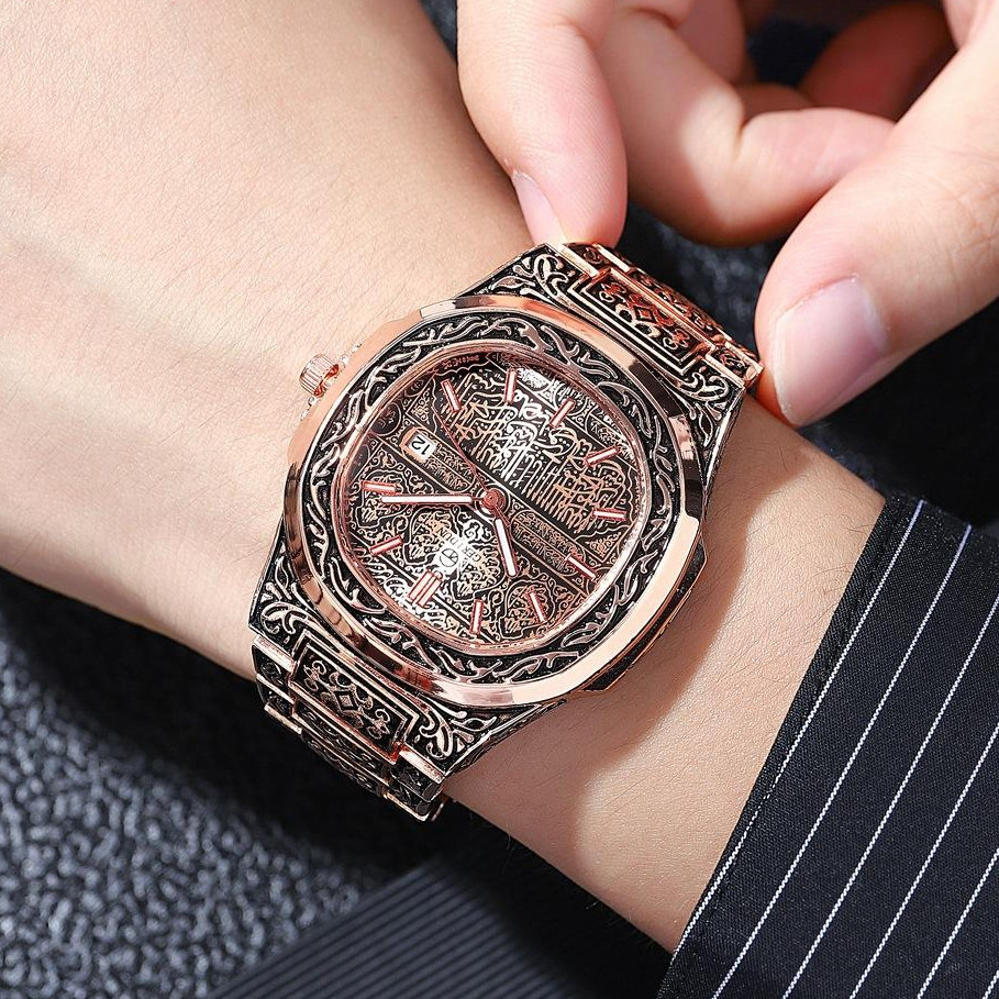 Cibulukumba111 - Mei Jiag Jam Tangan Pria Anti Air Jp-29 Motif Kaligrafi Arab Stainless Steel Anti