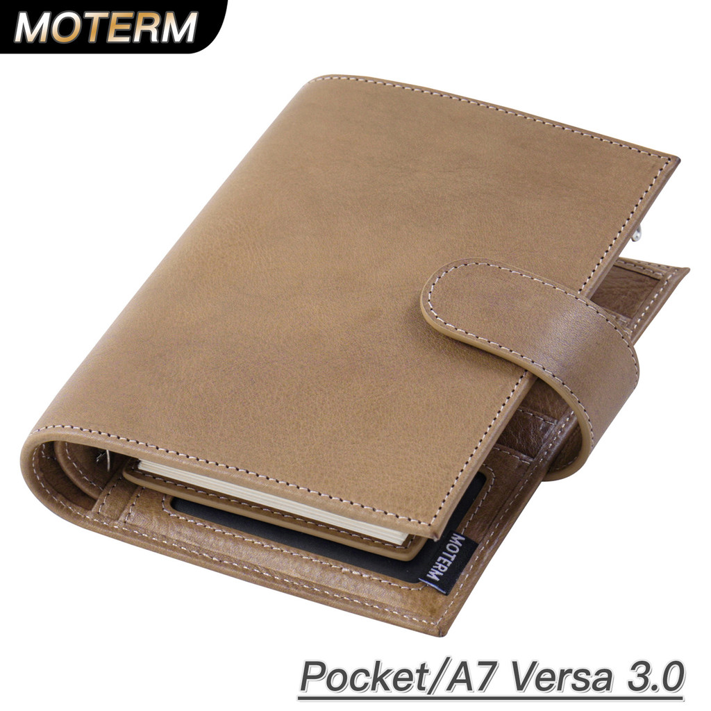 

Moterm Pocket Versa 3.0 Rings Planner Full Grain Vegetable Tanned with 19mm Wallet Multifunctional Agenda Diary Journal Notepad