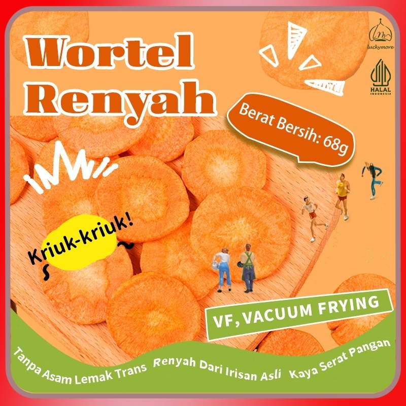 

[Luckymore] HALAL Wortel Renyah 68gr - Keripik Wortel, Keripik Sayur, Cemilan Sehat, Rendah Kalori, Wortel Crispy