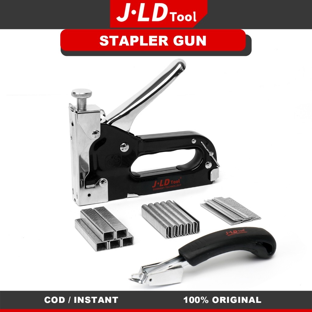 JLD Tool Staples Gun 3 in 1 Staples tembak Heavy Duty Staples Untuk Perekat Papan Kayu Jok Motor