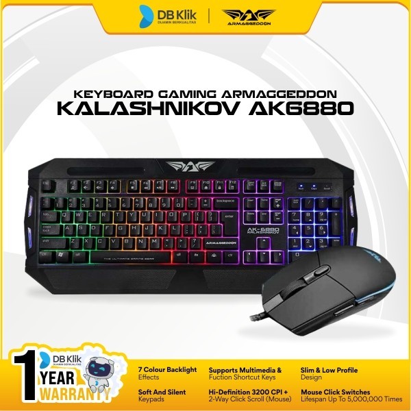 Keyboard Mouse Gaming Armaggeddon Kalashnikov AK6880 Wired - AK-6880