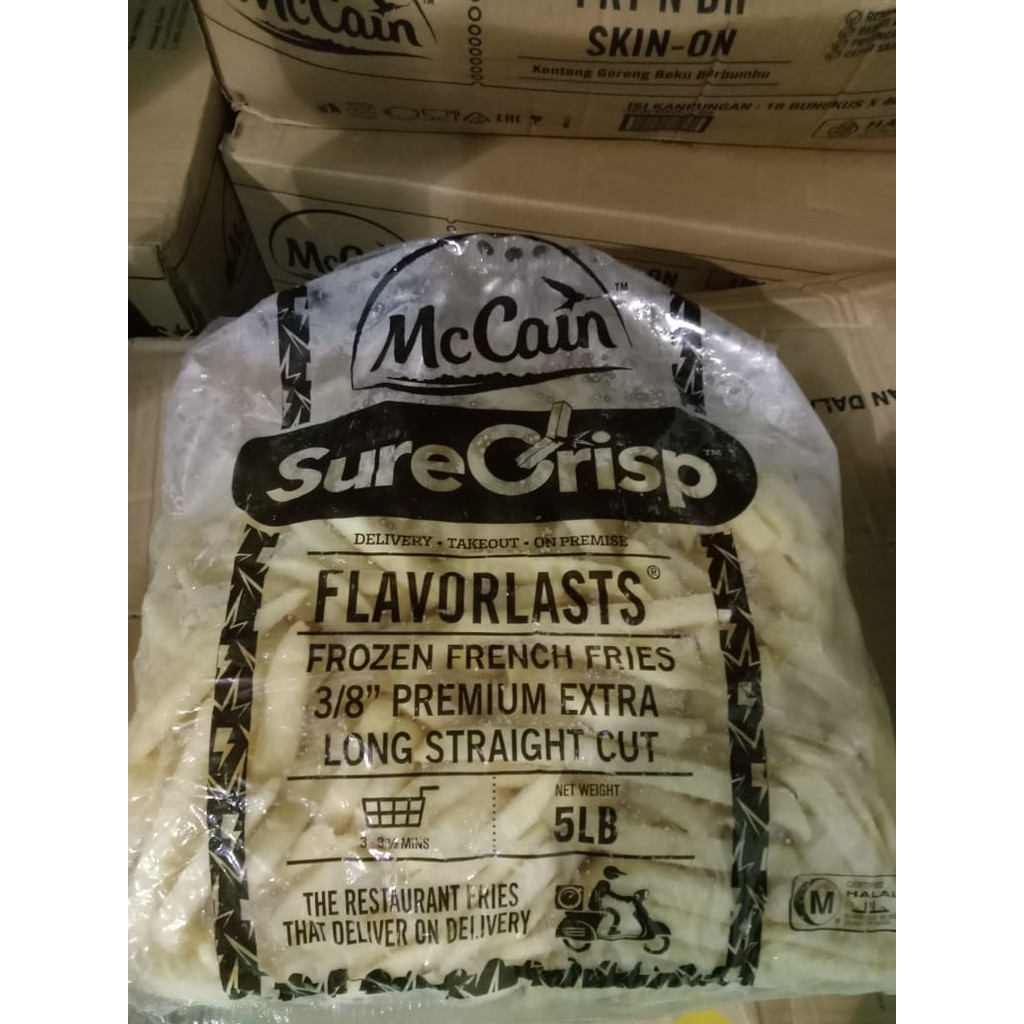 McCain SureCrisp Flavorlasts Frozen Fries 3/8 PXL Straight Cut 2.27 Kg