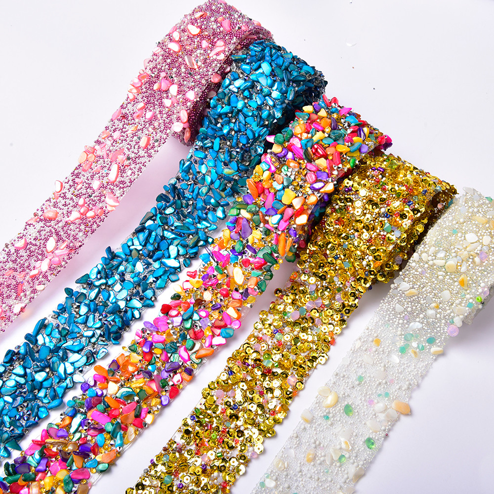

New 1 Meter 3.5Cm Width Hot Fix Rhinestone Tape Trim Glitter Gravel Beads Banding Ribbon Strass Iron On Clothes Decoration