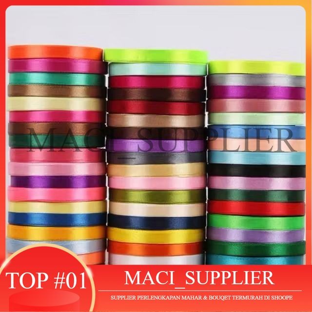 

MACISUPPLIER pita satin 1 cm 3/8 inch per roll 20-25 yard 18,5 - 23 meter