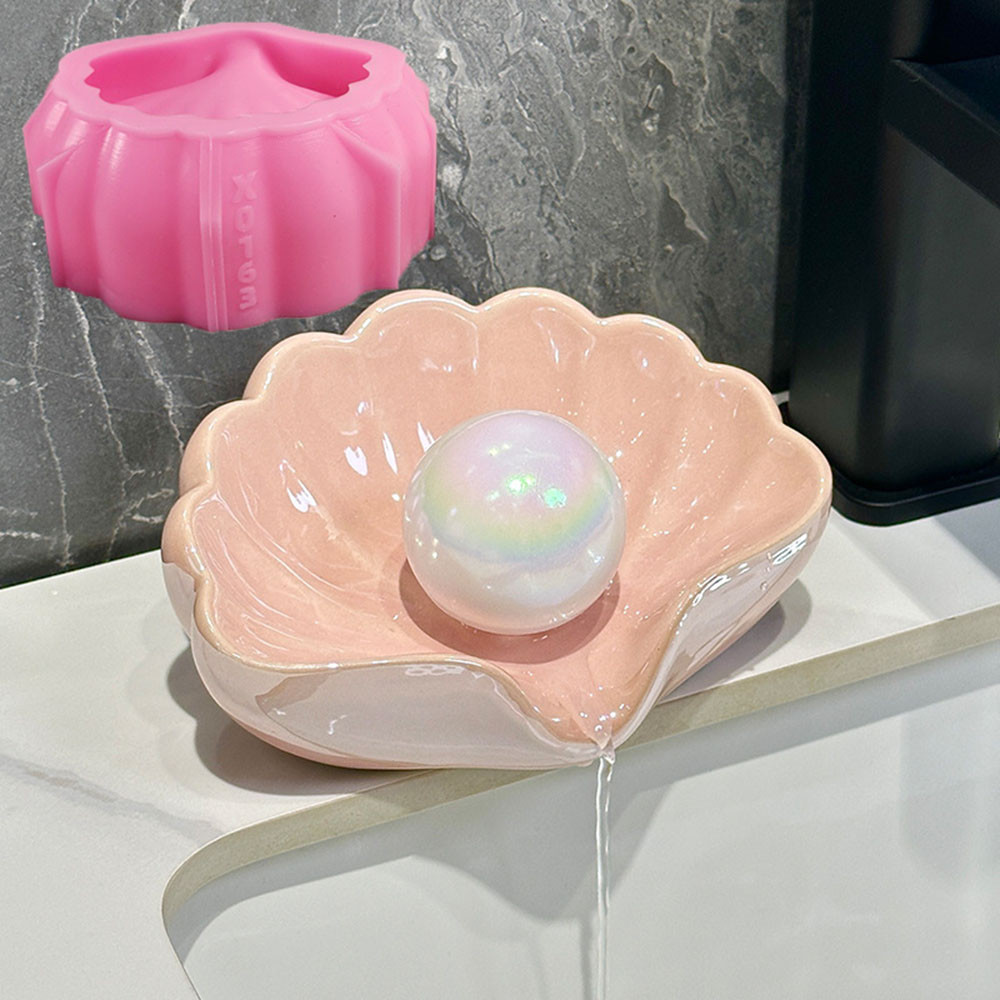 

Shell Model Silicone Molds for Casting Concrete Soap Tray,DIY Jewelry Dish Plaster Storage Plate ,Terrazzo Art Crafts