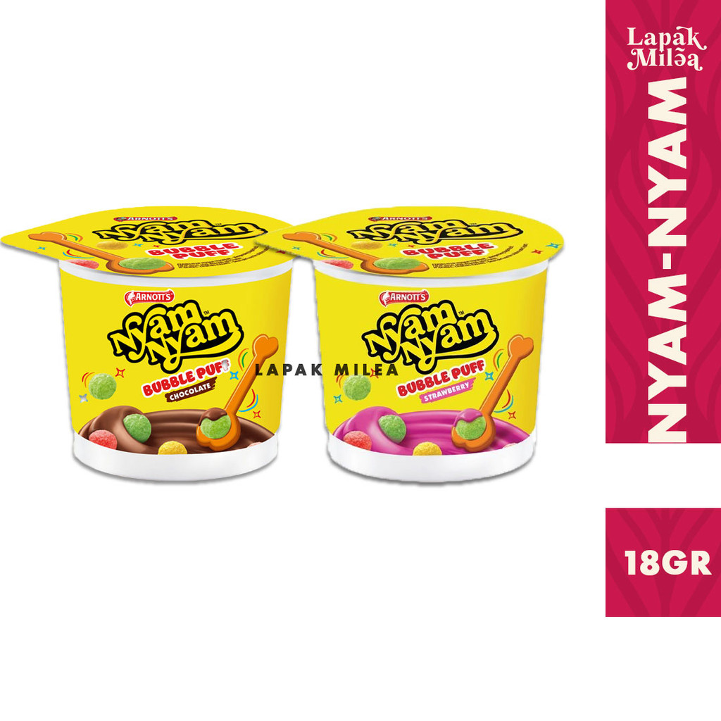 

Nyam Nyam Fun Buble Puff 18gr Strawberry Coklat