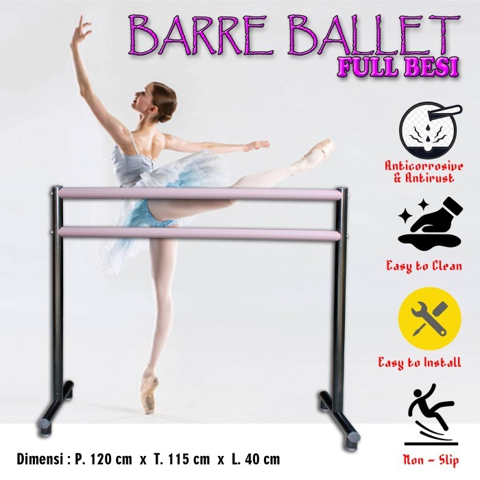 ✨LARIS✨ -BARRE BALLET PORTABLE ADJUSTABLE BAR BALLET - FULL BLACK