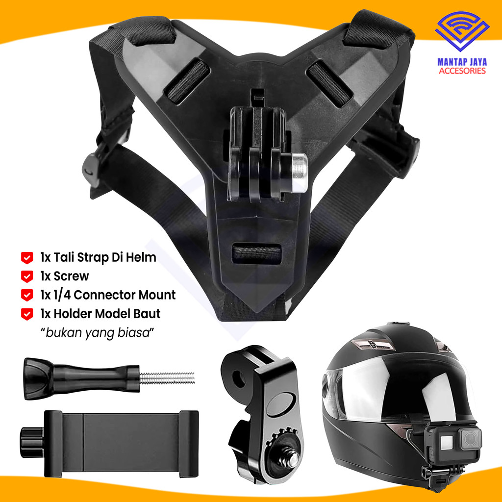 FER [COD] TALI MOUNT STRAP BRACKET HELM FULL FACE MOTOVLOG PAKETAN FOR ACTION CAM GO PRO /