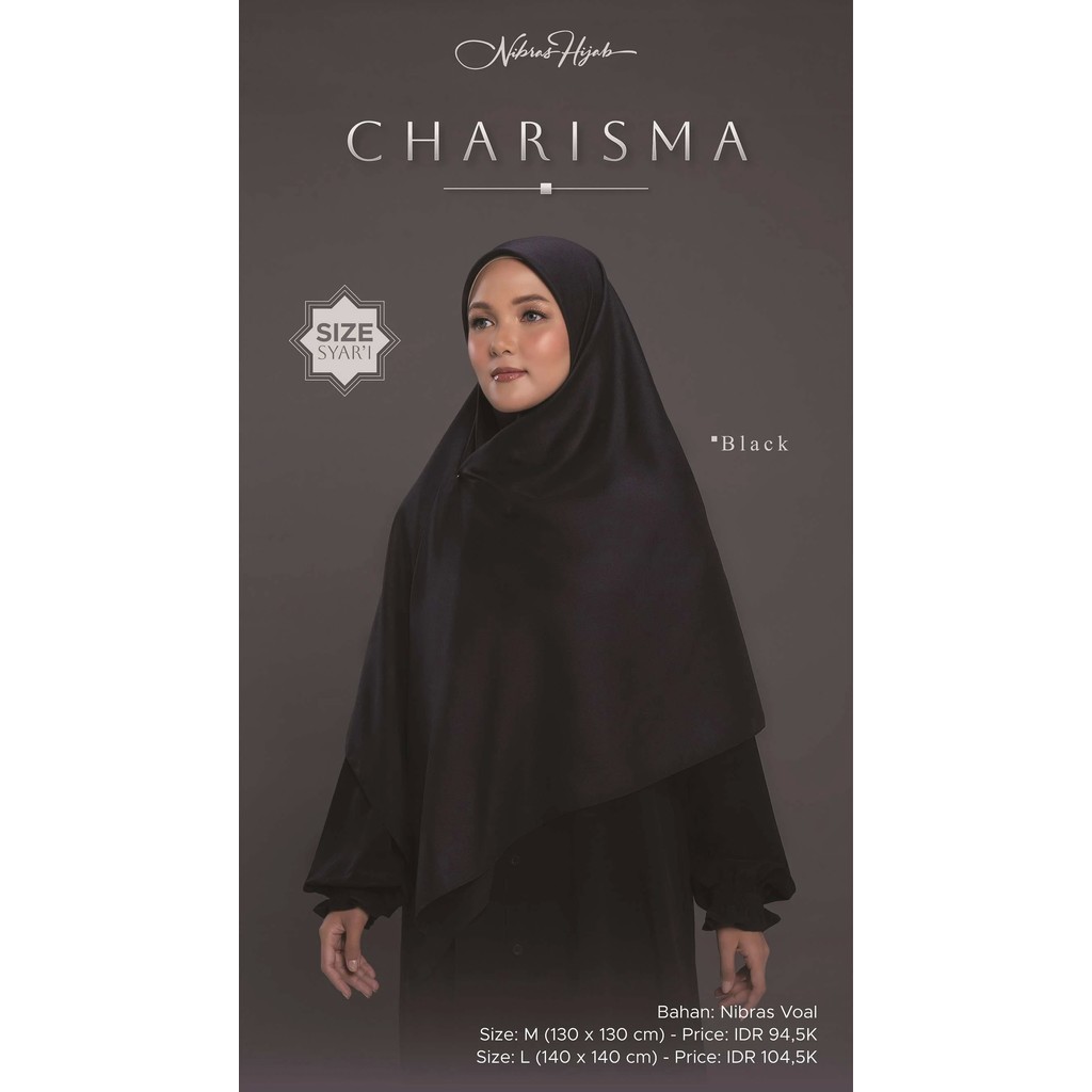 Nibras Hijab Polos Segi Empat Jumbo Charisma