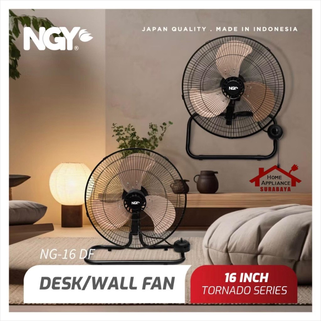 Nagoya NG-16DW Kipas Angin 16 Inch Lantai-Dinding 2-in-1 dengan Thermosafe Protection