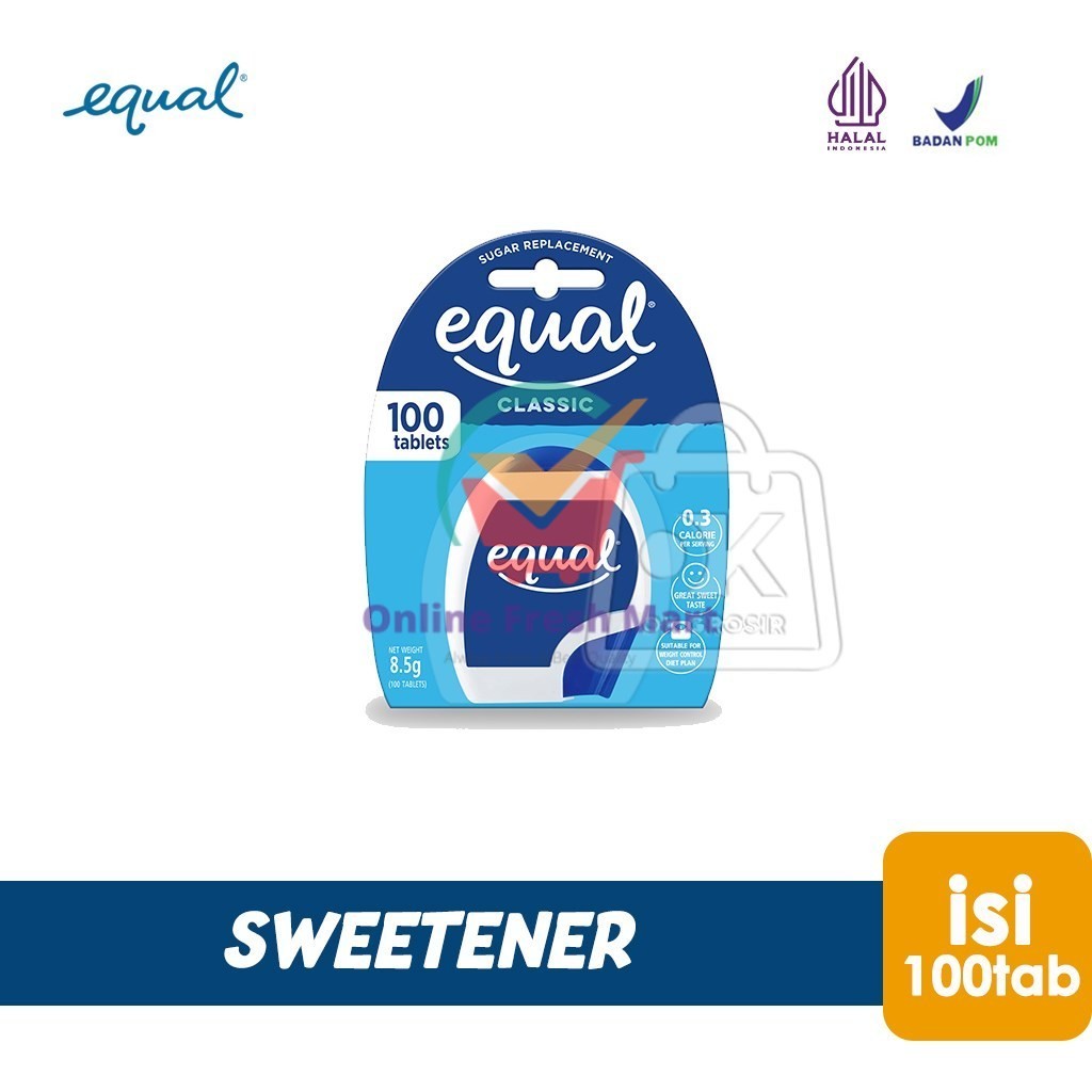 

Gula Pemanis Equal Classic Sweetener Nol Kalori (Tablet isi 100) - Online Fresh Mart Denpasar