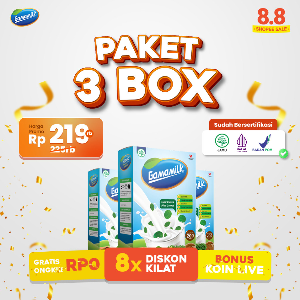 

GAMAMILK - 3 BOX Paket Kesehatan Untuk Masalah Sendi, Rematik, Asam Urat, dan mencegah Osteoporosis