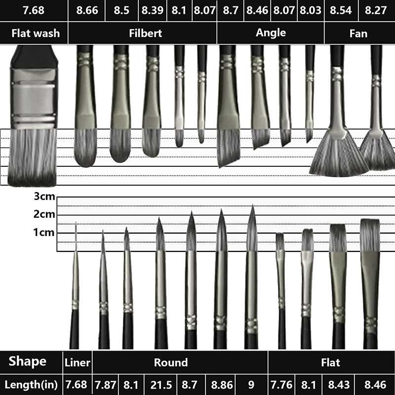 

LATHIFSHP WESEEKART Set Kuas Lukis Cat Air Minyak Nylon Paint Brush 24 PCS - MSA-214