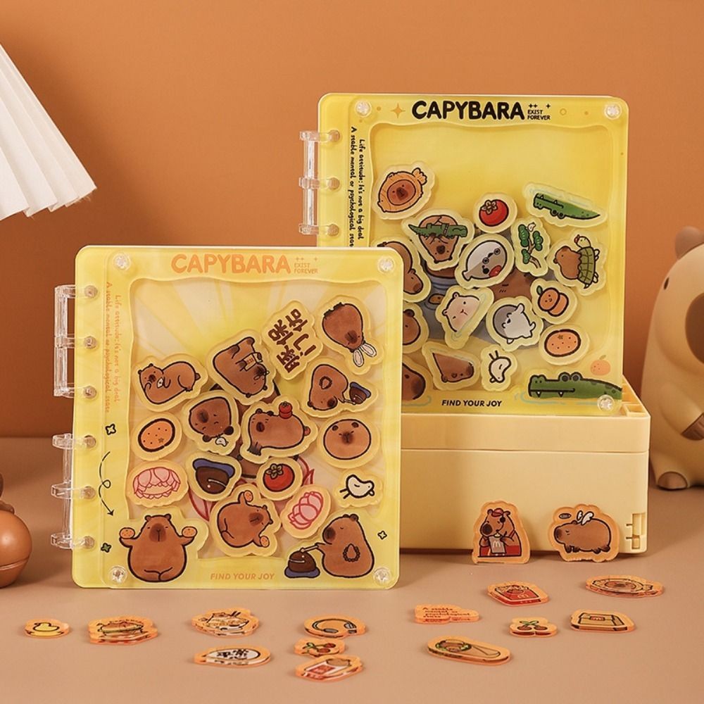 

Creative DIY Acrylic Notebook with Loose Page Cute Cartoon Diary Book Flowing Visible Design For Student Diary Book 13*12.5cm