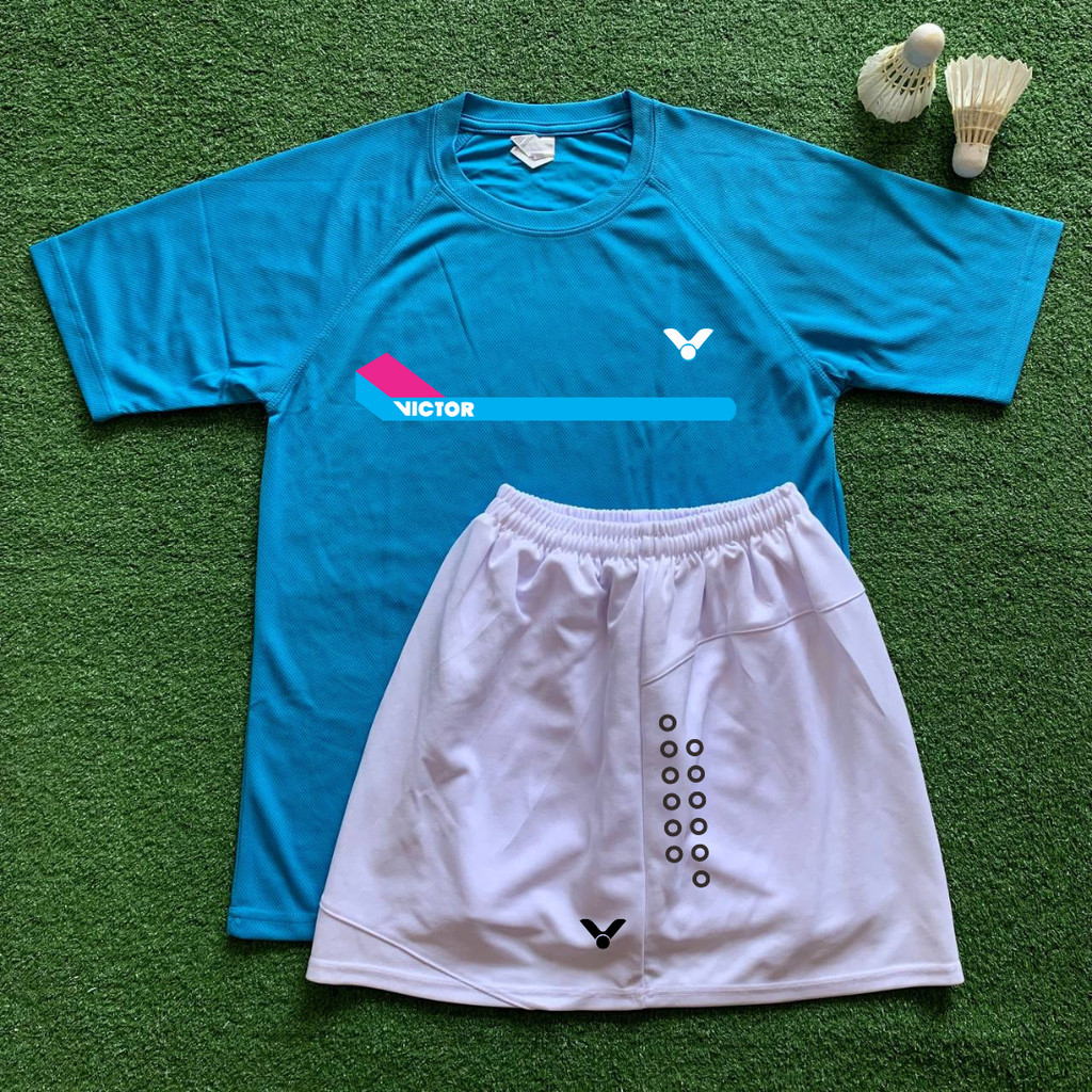 Baju Badminton DRYFIT WANITA ROK VKTR v3 BLUE