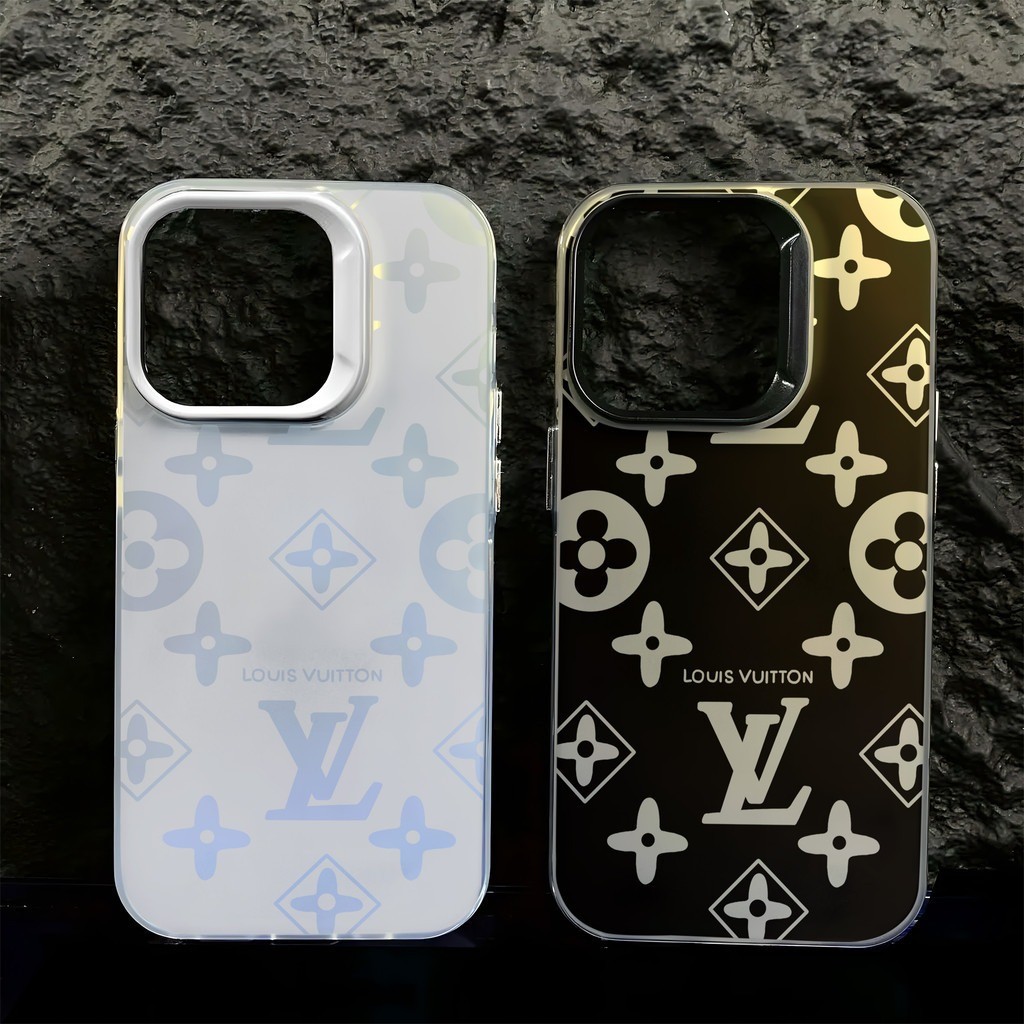 HOT Casing hp ponsel silikon lembut berlapis emas modis LV cocok untuk iPhone 15 15 Pro 15 Pro Max X