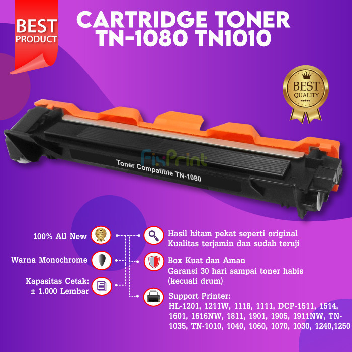 FixPrint Toner Comp Bro TN-1080 TN-1020 HL-1201 1211W DCP-1601 HL1111