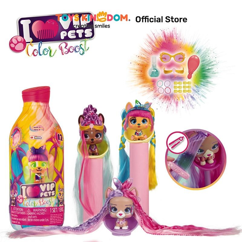 Toys Kingdom Imc Toys Set Boneka Vip Pets Color Boost 9Un 712003 Kids Toy Boneka Karakter Hewan Pets
