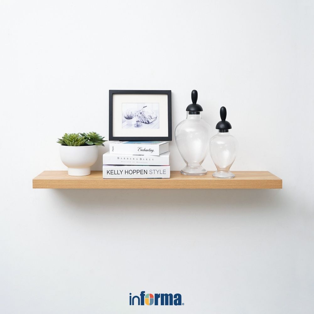 Informa Rak Dinding 100X23.5X3.8 cm - Cokelat Oak Decorative Wall Shelf Rak Tembok Serbaguna Ambalan