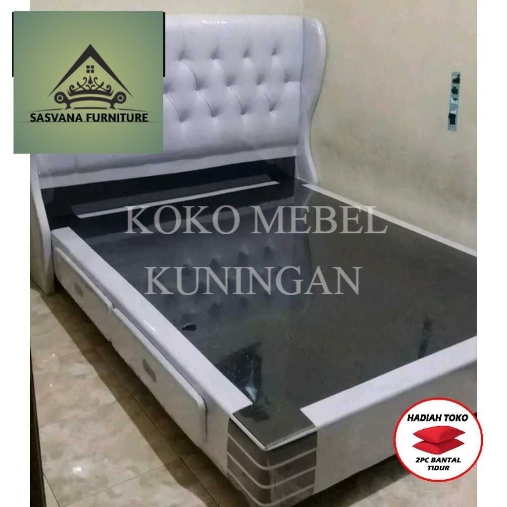 (FREE BANTAL TIDUR) Divan laci divan set plus laci divan laci minimalis divan set sandaran SASVANA F