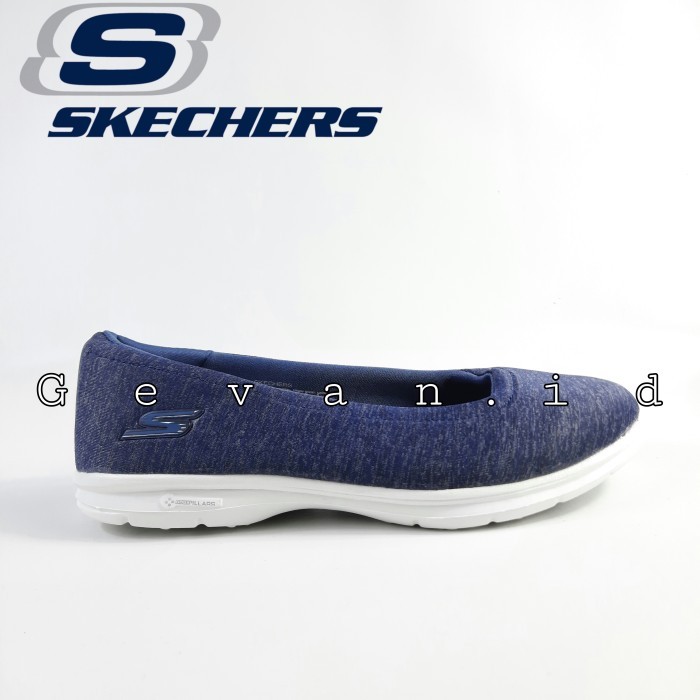 SEPATU SKECHERS FLAT WANITA - SKECHERS GO STEP / SKECHERS BALET - Navy, 39