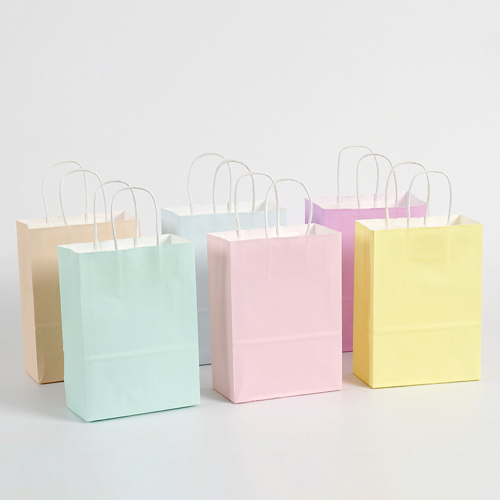 

6pcs Macaron Paper Gift Bags Candy Gift Packaging Bags Kids Birthday Party Treat Bags Decoration Baby Shower Wedding Supplies