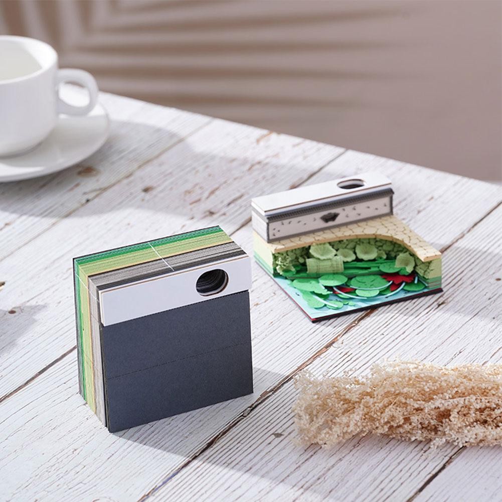 

Creative 3D Paper Carving Art Notepad Calendar Memo Decoration Study Student Home Office Christmas Gifts Pad Desktop R7P3