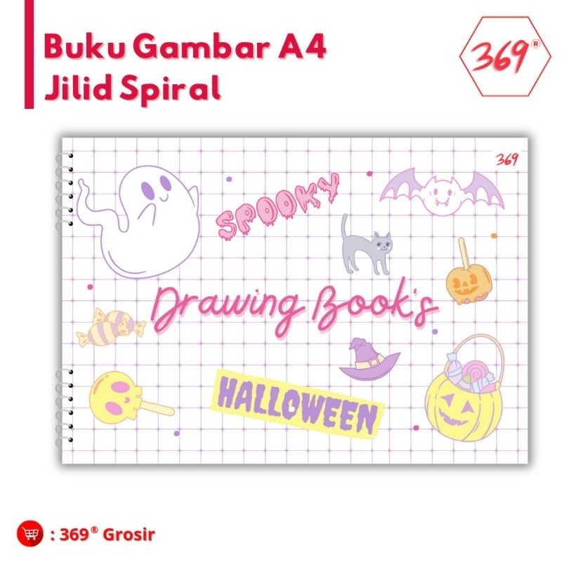 

369 - Drawing Book / Buku Gambar A4 - Jilid Kawat Spiral - Neon Spooky - 10 Lembar
