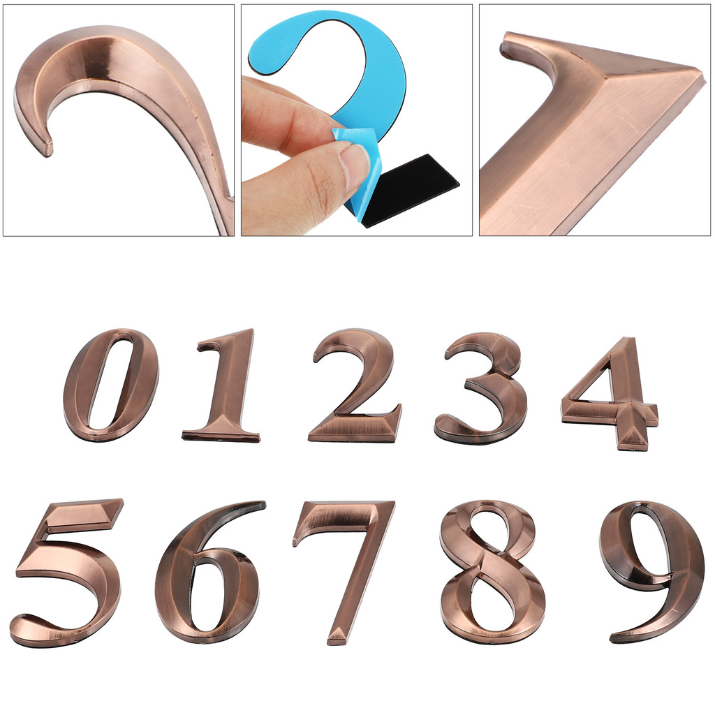 

Number 3D Numbers Sticker Plate Sign Door Hotel Stickers Decal Address Label