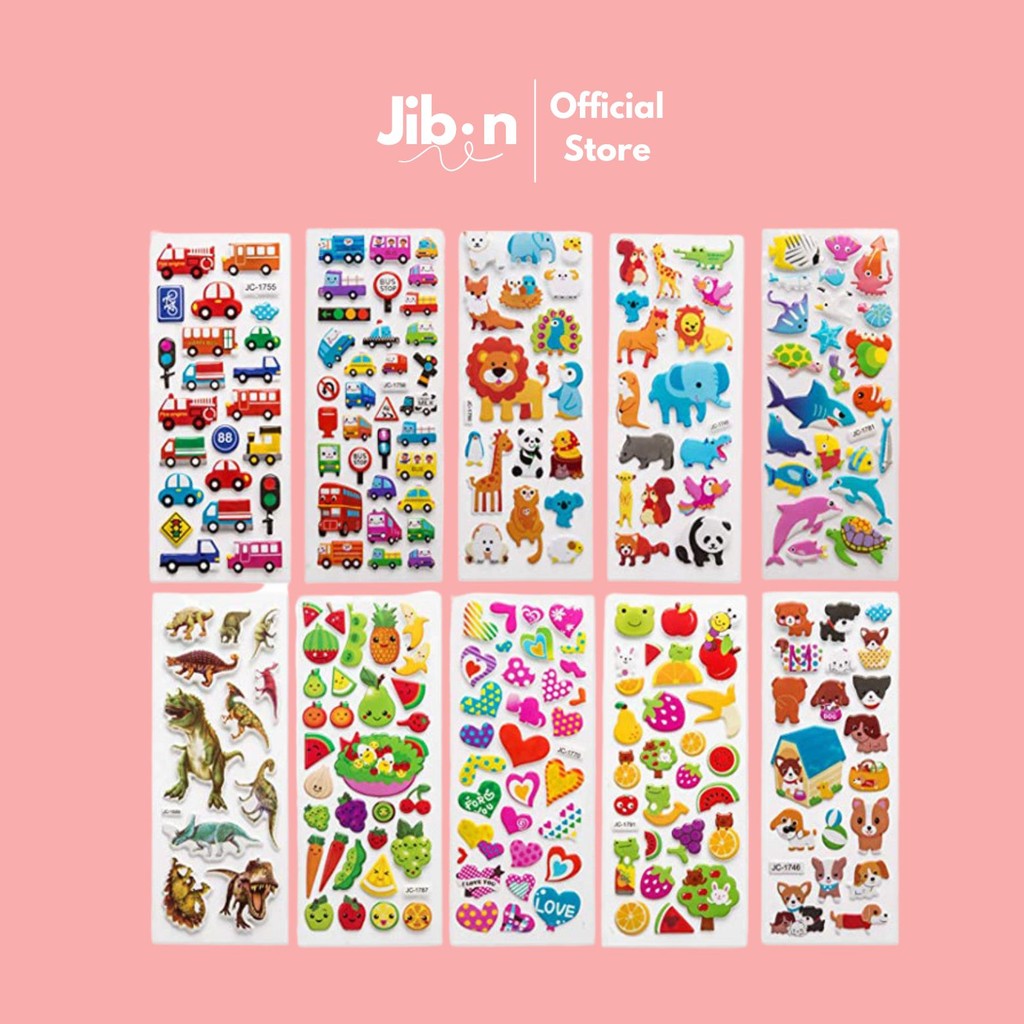 

JIBIN Stiker 3D Anak Embossed Karakter Kartun