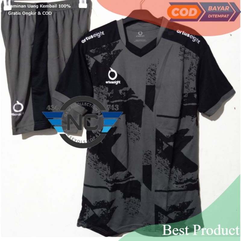 COD. KAOS OLAH RAGA BOLA 2023 TERBARU ORTUSEIGHT. STELAN JERSEY FUTSAL BOLA DEWASA KEREN/ HITAM PUTI