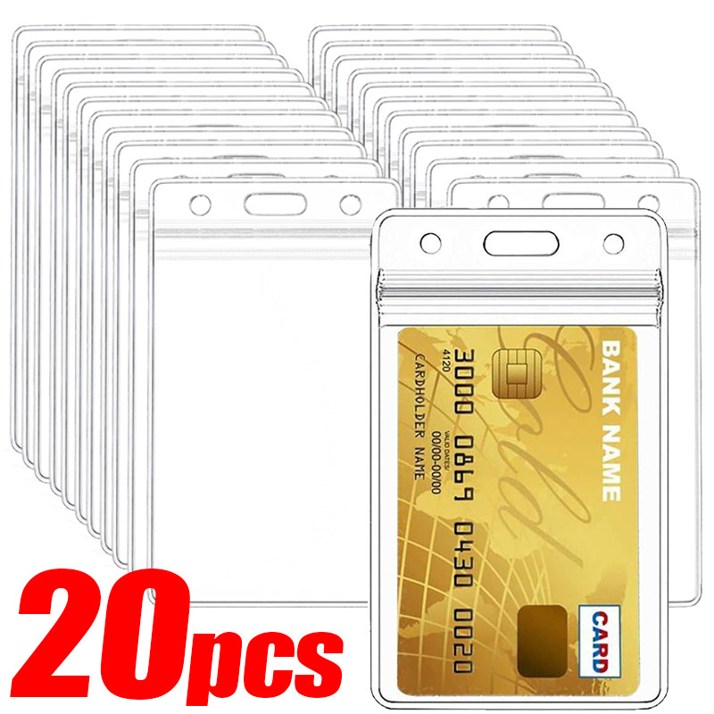

1-20pcs PVC Card Holder Transparent Waterproof Cards Protector ID Card Credit Bank Card Cover Organizer Home Office Storage Case