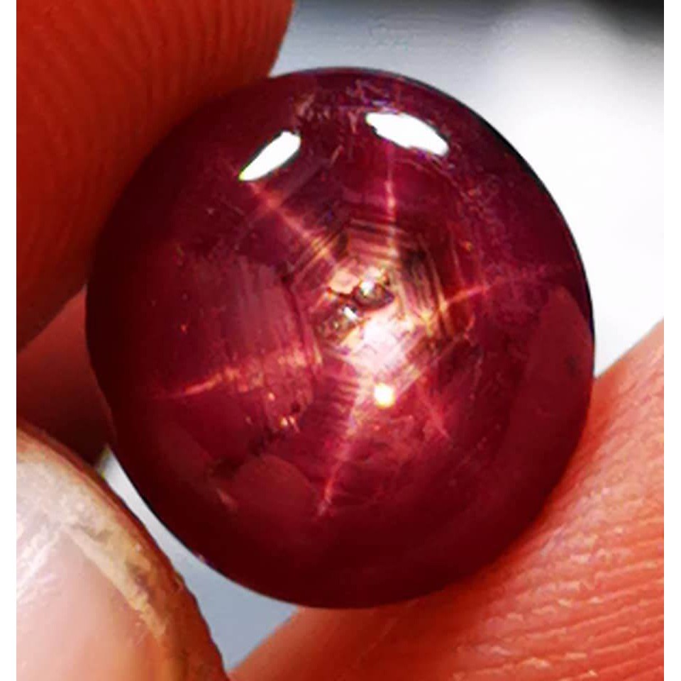 batu natural ruby star merah