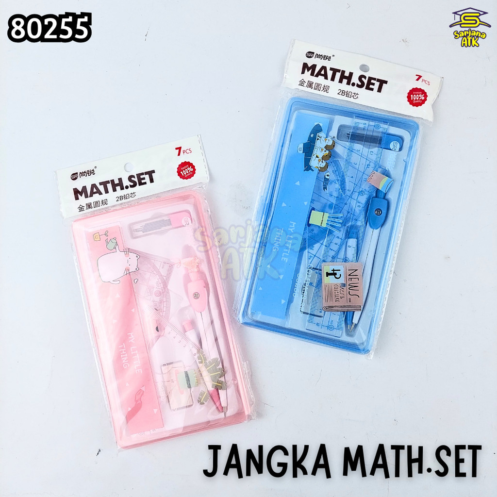 

Jangka Set / Compass Set / Jangka Math Set Mekanik 80255 Full Set Penggaris Sekolah