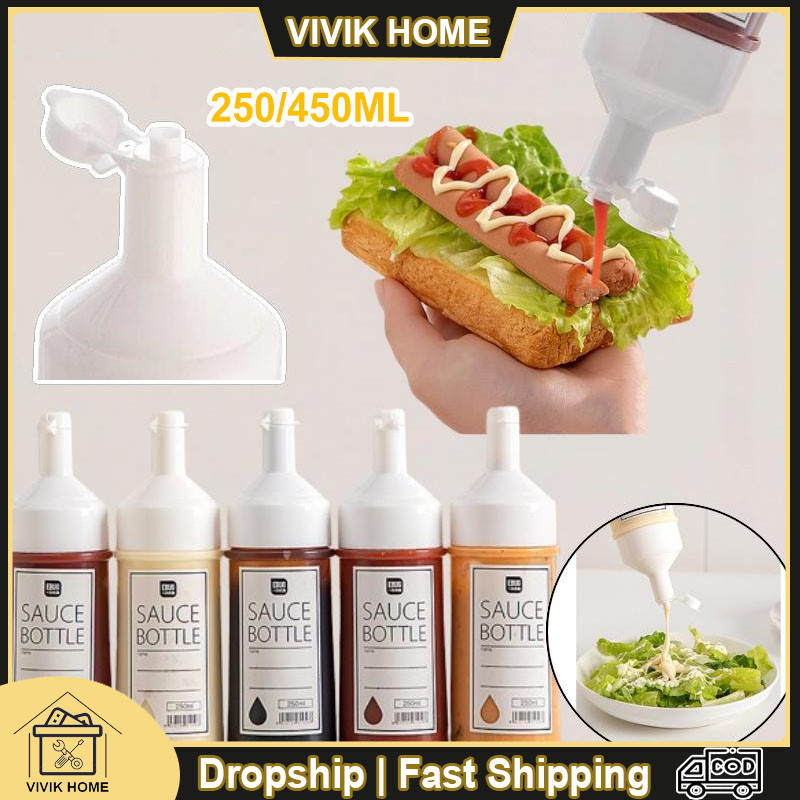 Botol Saos Pencet 450ml Botol Saus Kecap 250ml Tempat Minyak Bottle Squeezer Free Label Stiker