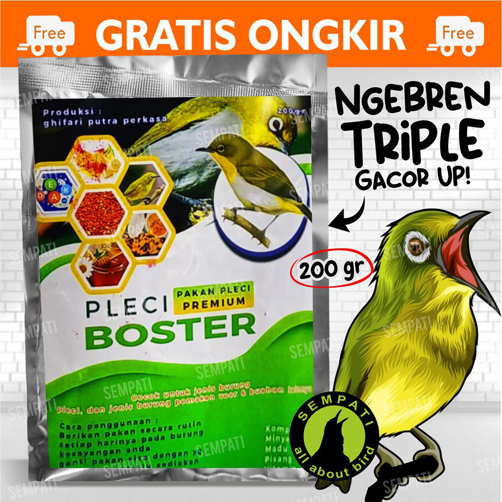 SEMPATI Pleci Boster Booster 200 Gram Pakan Premium Burung Pleci Voer Pur Pakan Penggacor Gacor Buru