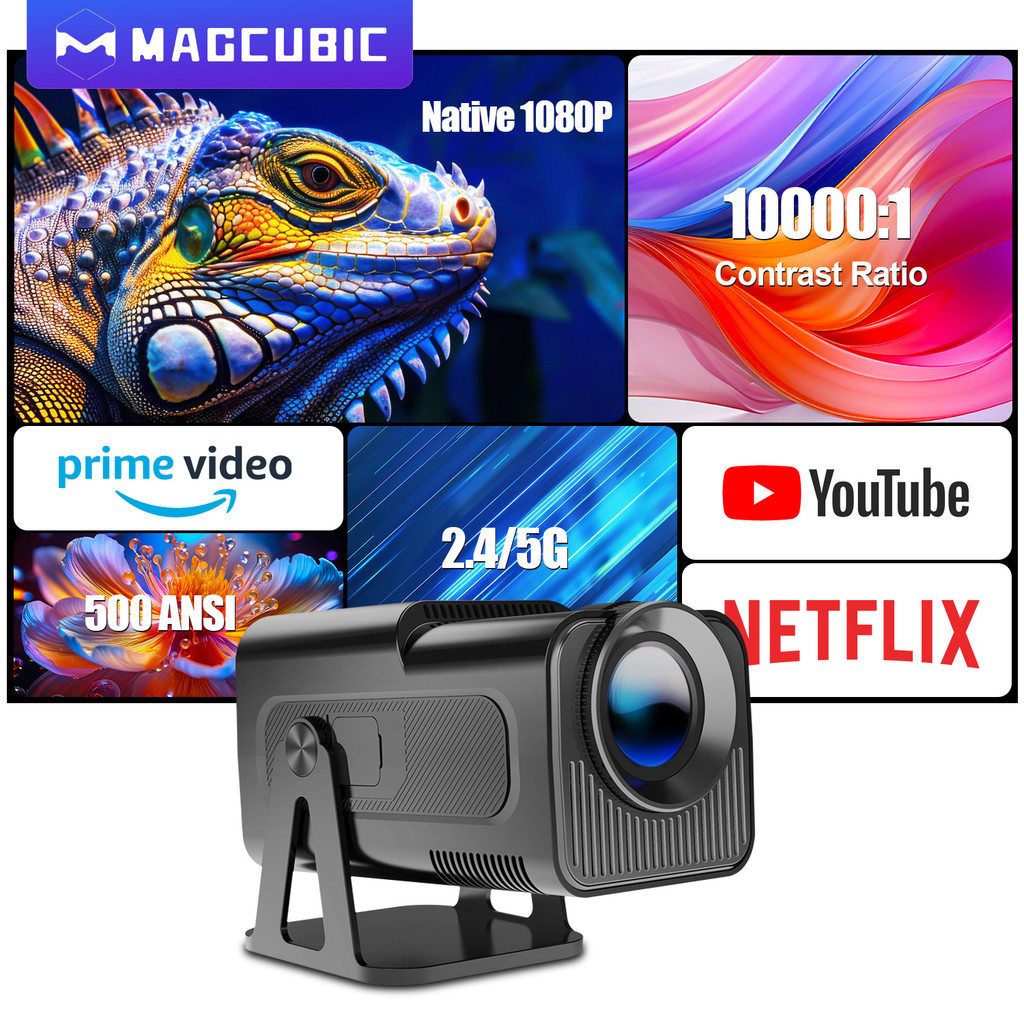 Magcubic HY320 NTV Projector 4K 1080P dengan Amlogic S950D4 - TV Box