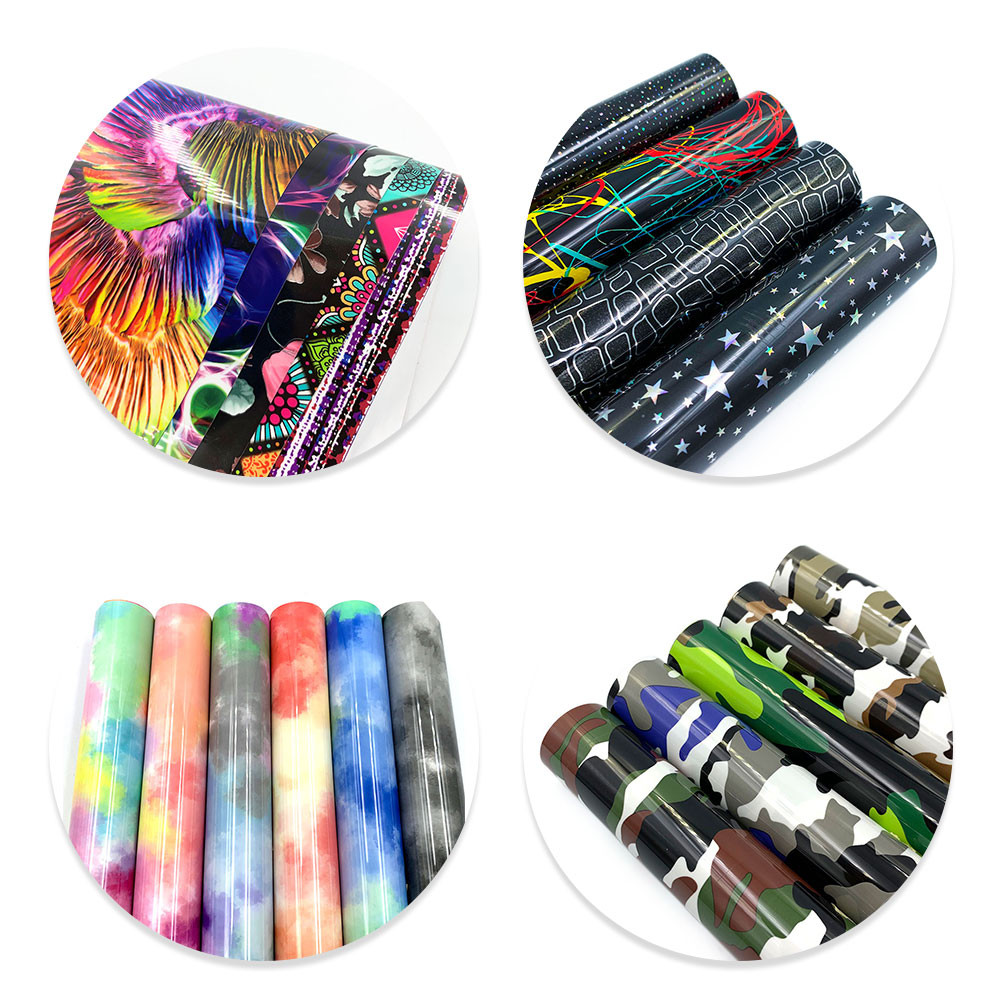 

12in x 19in Multiple Styles Camouflage Clouds Watercolor HTV Tie Dye Heat Transfer Vinyl Iron On T-Shirt Fabric Decor For Cut