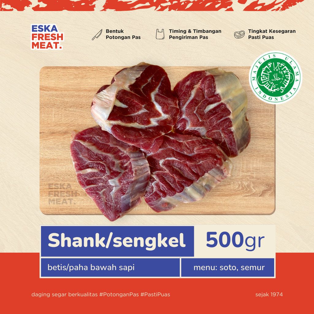 

Daging Sapi Lokal Segar SENGKEL/SHANK RENDANG - 500gr