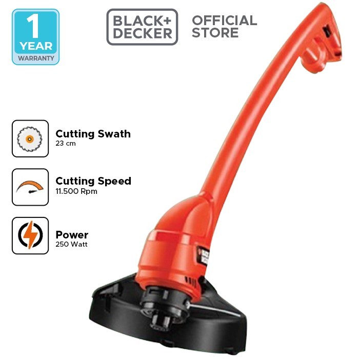 Black+Decker 250W String Trimmer Pemotong Rumput Senar GL260-B1