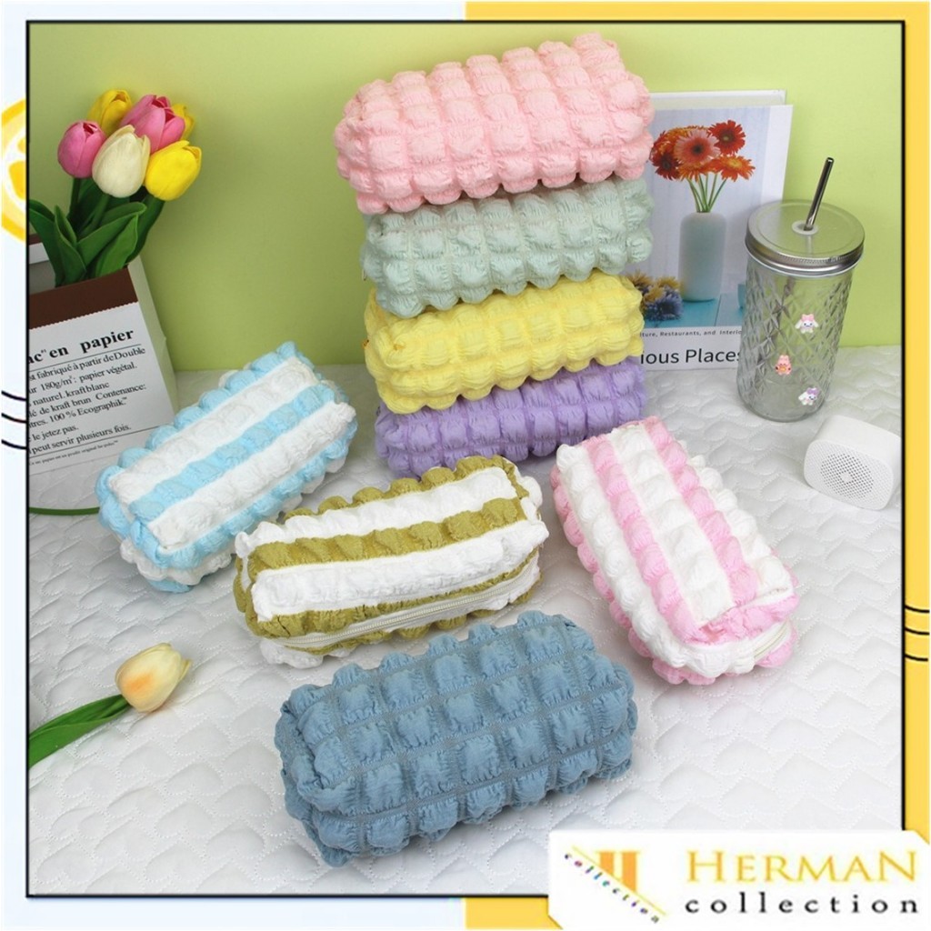 

HC Tempat Pensil Puffy Aesthetic Kotak Pensil Sleting Lucu Warna Macaroon Aesthetic Crinkled Fufu Pouch Tempat Pensil Bulu Bentuk Bantal Kotak Cute Pillow Make Up Pouch Organizer Travel Kapasitas Besar