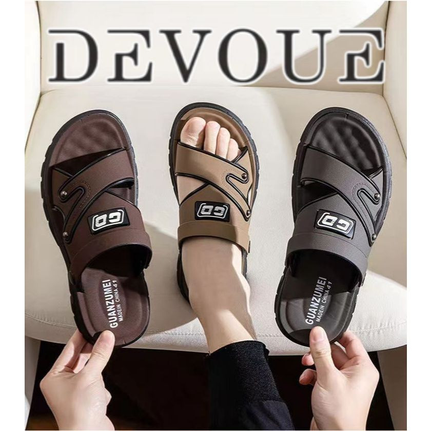 DEVOUE #053 - Sandal Pria Anti Air Sandal Pria Kekinian Free Box