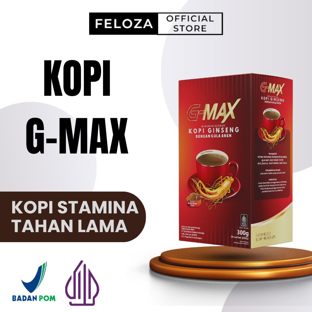 

KOPI G-MAX Minuman Kopi Gingseng 1 Box isi 10 sachet Original