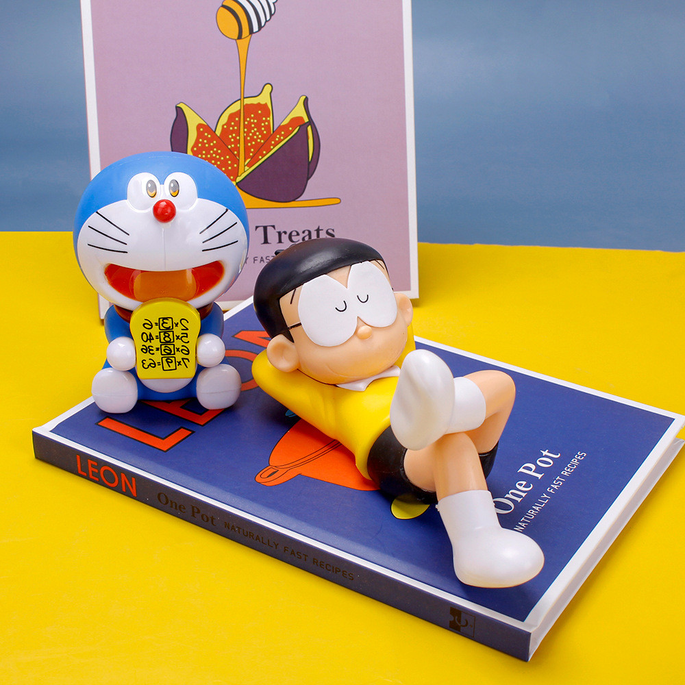 10-17 cm Anime Doraemon Nobita Nobi Q Versi Aksi PVC Figure Car Cake Decoration Model Dolls Toys Kid